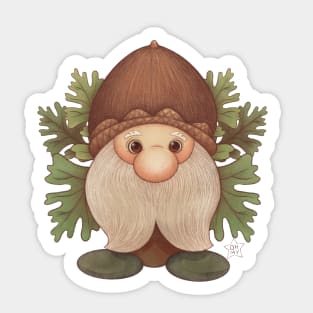 Woodland Gnome With Acorn Hat Sticker